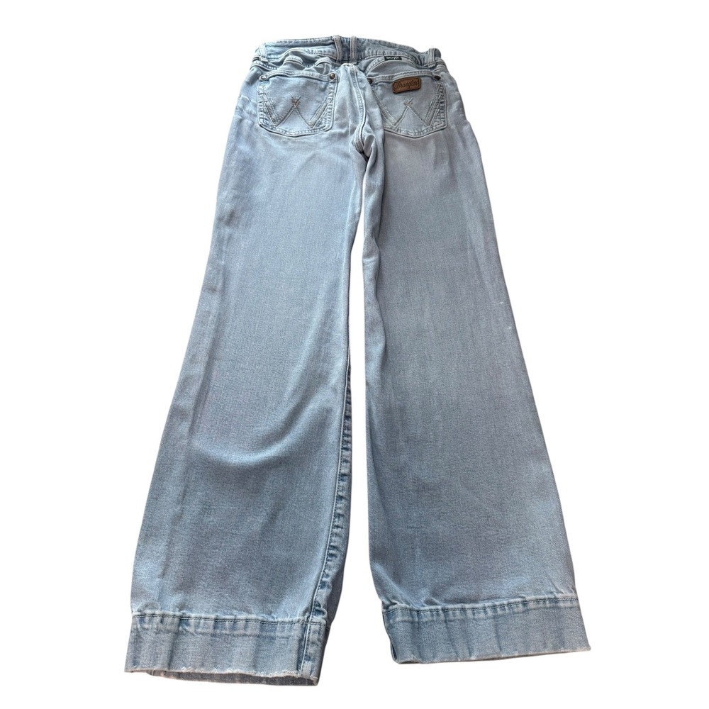 Wrangler Womens Light Wash Wide Leg High Rise Denim Jeans Retro Style - Picture 6 of 8